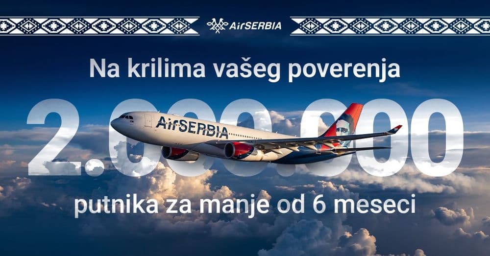 Er Srbija premašila dva miliona putnika već u prvoj polovini 2026. godine
